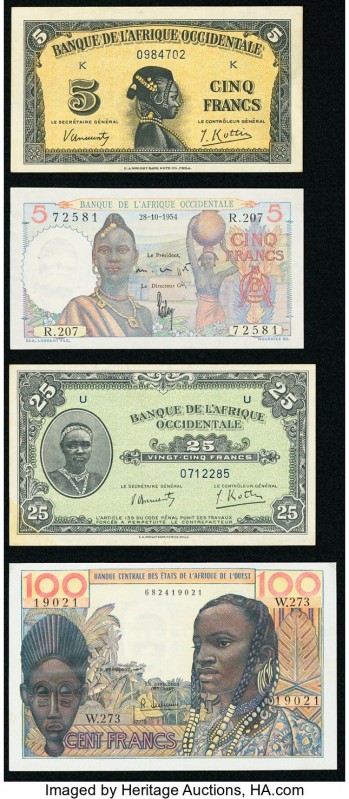 French West Africa Group Lot of 7 Examples Very Fine-Crisp Uncirculated. Pinhole...