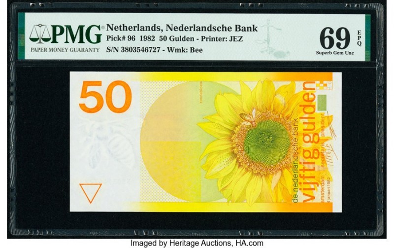Netherlands Netherlands Bank 50 Gulden 4.1.1982 Pick 96 PMG Superb Gem Uncircula...
