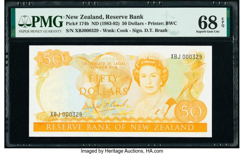 New Zealand Reserve Bank of New Zealand 50 Dollars ND (1983-92) Pick 174b PMG Su...