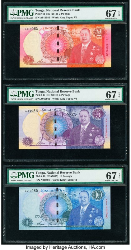 Matching Serial Number Set Tonga National Reserve Bank of Tonga 2; 5; 10; 20; 50...