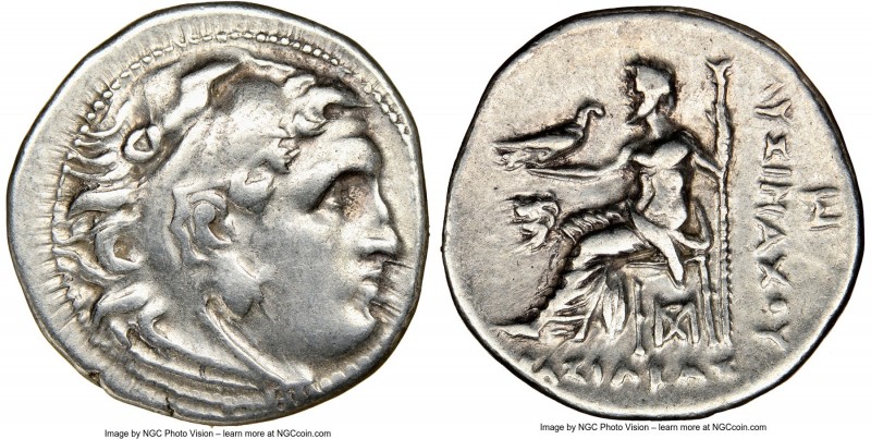 THRACIAN KINGDOM. Lysimachus (305-281 BC). AR drachm (18mm, 11h). NGC VF. Lifeti...