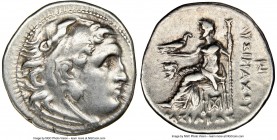 THRACIAN KINGDOM. Lysimachus (305-281 BC). AR drachm (18mm, 11h). NGC VF. Lifetime issue of Magnesia ad Maeandrum, ca. 305-297 BC. Head of Heracles ri...