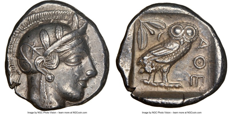 ATTICA. Athens. Ca. 440-404 BC. AR tetradrachm (26mm, 17.12 gm, 8h). NGC Choice ...
