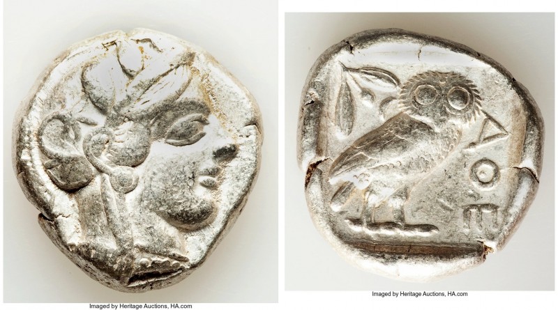 ATTICA. Athens. Ca. 440-404 BC. AR tetradrachm (25mm, 17.13 gm, 8h). VF. Mid-mas...