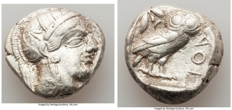 ATTICA. Athens. Ca. 440-404 BC. AR tetradrachm (25mm, 17.12 gm, 4h). Choice VF, ...