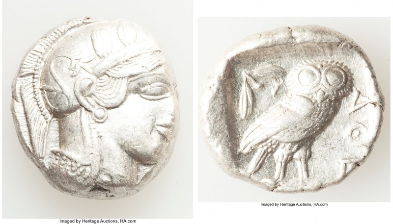 ATTICA. Athens. Ca. 440-404 BC. AR tetradrachm (24mm, 17.14 gm, 9h). Choice VF. ...