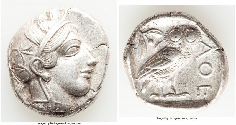 ATTICA. Athens. Ca. 440-404 BC. AR tetradrachm (26mm, 17.12 gm, 8h). Choice XF. ...