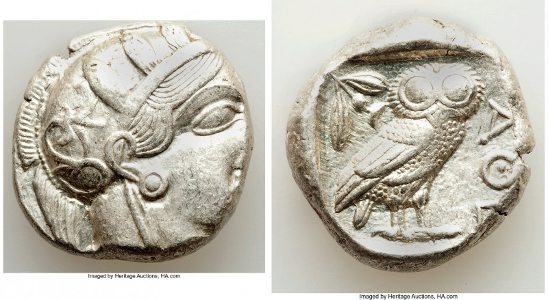ATTICA. Athens. Ca. 440-404 BC. AR tetradrachm (24mm, 17.18 gm, 10h). Choice XF....