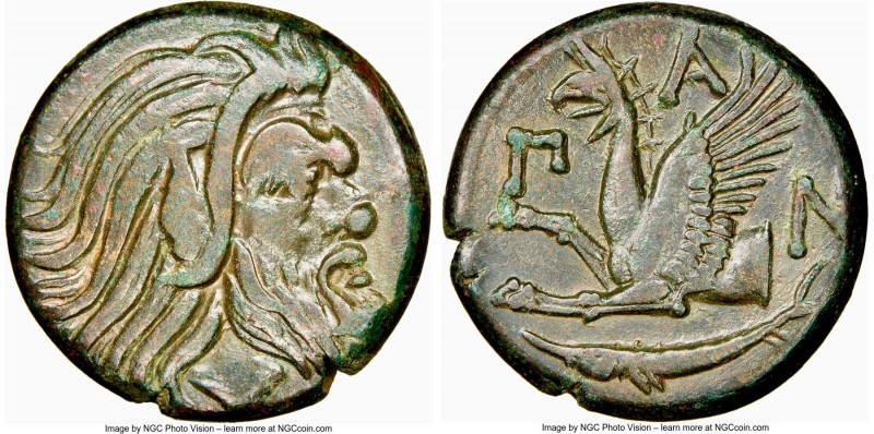 CIMMERIAN BOSPORUS. Panticapaeum. 4th century BC. AE (20mm, 7.38 gm, 11h). NGC X...