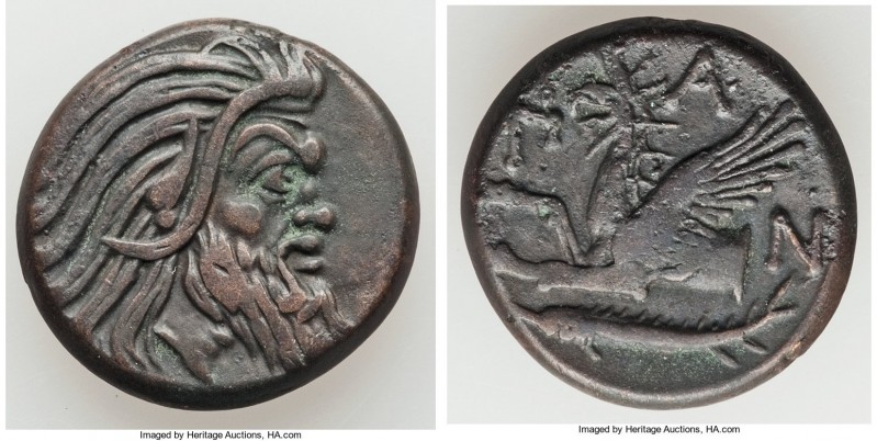 CIMMERIAN BOSPORUS. Panticapaeum. 4th century BC. AE (21mm, 7.01 gm, 12h). VF. H...