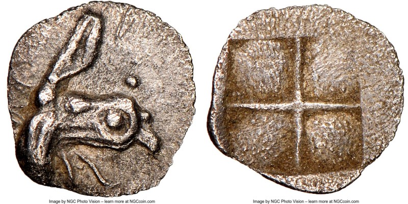 IONIA. Teos. Ca. 6th-5th centuries BC. AR tetartemorion (7mm). NGC XF. Aeginetic...