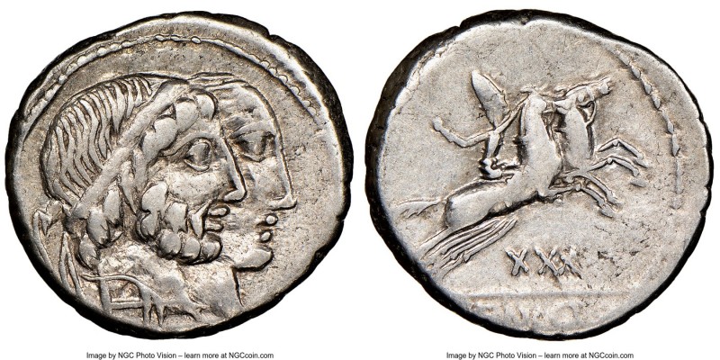 C. Censorinus (88 BC). AR denarius (18mm, 12h). NGC VF. Rome. Jugate, diademed h...