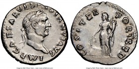 Vespasian (AD 69-79). AR denarius (18mm, 5h). NGC Choice VF, brushed. Rome, January-June (and later?) AD 70. IMP CAESAR VESPASIANVS AVG, laureate head...