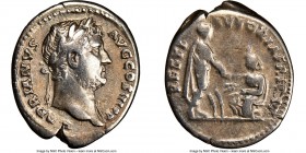 Hadrian (AD 117-138). AR denarius (19mm, 6h). NGC Choice Fine Rome, AD 134-138. HADRIANVS-AVG COS III P P, laureate, draped bust of Hadrian right, see...