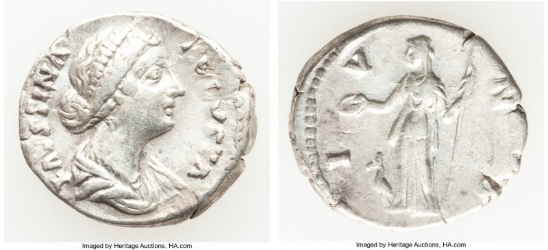 Faustina Junior (AD 147-175/6). AR denarius (19mm, 3.32 gm, 6h). About VF. Rome,...