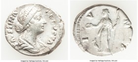 Faustina Junior (AD 147-175/6). AR denarius (19mm, 3.32 gm, 6h). About VF. Rome, AD 161-176. FAVSTINA-AVGVSTA, draped bust of Faustina Junior right, s...