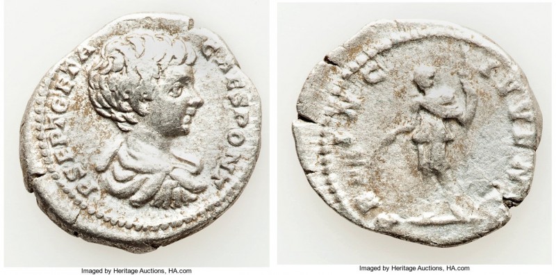 Geta (AD 209-211). AR denarius (20mm, 2.55 gm, 6h). VF. Rome, AD 200-202. P SEPT...