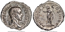 Severus Alexander (AD 222-235). AR denarius (20mm, 3.22 gm, 6h). NGC MS 5/5 - 3/5. Rome, AD 230. IMP SEV ALE-XAND AVG, laureate head of Severus Alexan...