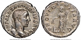 Severus Alexander (AD 222-235). AR denarius (19mm, 3.38 gm, 1h). NGC Choice AU 5/5 - 4/5. Rome. IMP ALEXANDER PIVS AVG, laureate bust of Severus Alexa...