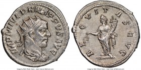 Philip I (AD 244-249). AR antoninianus (23mm, 3.67 gm, 5h). NGC Choice AU 5/5 - 4/5. Rome, AD 244-247. IMP M IVL PHILIPPVS AVG, radiate, draped and cu...
