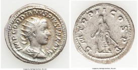 Gordian III (AD 238-244). AR antoninianus (23mm, 5.06 gm, 6h). About VF. Rome, AD 240. IMP CAES M ANT GORDIANVS AVG, radiate, draped and cuirassed bus...