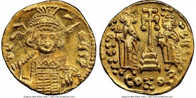 Constantine IV Pogonatus (AD 668-685). AV solidus (20mm, 4.42 gm, 6h). NGC MS 4/5 - 4/5. Constantinople, 3rd officina, AD 669-674. d N-A-NЧS P, cuiras...