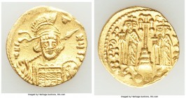 Constantine IV Pogonatus (AD 668-685). AV solidus (19mm, 4.31 gm, 6h). Choice XF, edge bump, clipped. Constantinople, 8th officina, AD 669-674. d N C-...
