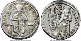 Andronicus II Palaeologus and Michael IX (AD 1294-1320). Anonymous Issue. AR basilicon (21mm, 5h). NGC Choice VF. Constantinople, AD 1304-1320. KYIЄ-B...