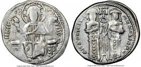 Andronicus II Palaeologus and Michael IX (AD 1294-1320). Anonymous Issue. AR basilicon (22mm, 6h). NGC Choice VF. Constantinople, AD 1304-1320. KYIЄ-B...