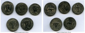 ANCIENT LOTS. Roman Provincial. AD 3rd century. Lot of five (5) AE issues. Fine-About VF. Includes: AE issues (5) various emperors. Total five (5) coi...