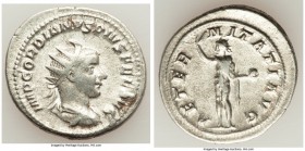 ANCIENT LOTS. Roman Imperial. Lot of three (3) AR and BI antoniniani. VF-XF. Includes: Gordian III, AR antoninianus // Aurelian (2), BI antoniniani. T...