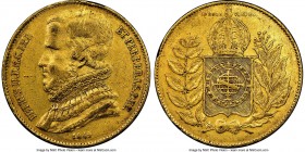 Pedro II gold 20000 Reis 1849 XF Details (Bent) NGC, Rio de Janeiro mint, KM461. Mintage: 6,464. AGW 0.5285 oz. 

HID09801242017

© 2020 Heritage ...