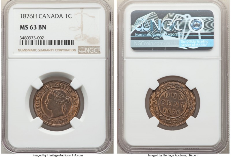 Victoria Cent 1876-H MS63 Brown NGC, London mint, KM7. 

HID09801242017

© 2...