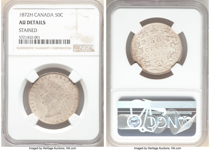 Victoria 50 Cents 1872-H AU Details (Stained) NGC, London mint, KM6.

HID09801...