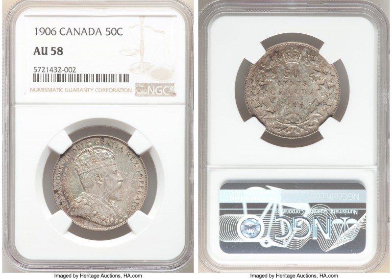 Edward VII 50 Cents 1906 AU58 NGC, London mint, KM12.

HID09801242017

© 202...