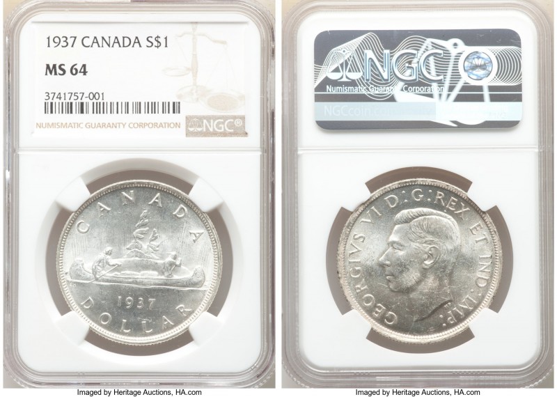 George VI Dollar 1937 MS64 NGC, Royal Canadian mint, KM37. 

HID09801242017
...