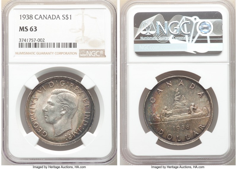 George VI 4-Piece Lot of Certified Dollars NGC, 1) Dollar 1938 - MS63, Royal Can...