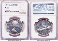 Elizabeth II 3-Piece Lot of Certified Prooflike Dollars NGC, 1) Dollar 1954 - PL66 2) Dollar 1955 - PL63 3) Dollar 1956 - PL65 Royal Canadian mint, KM...