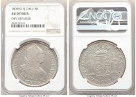 Charles IV 8 Reales 1805 So-FJ AU Details (Obverse Repaired) NGC, Santiago mint, KM51. Bold strike, light toning with reflective fields. 

HID098012...