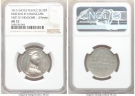 "Duchess of Angouleme Visit to Vendome" silver Medal 1815-Dated AU55 NGC, 27mm. BONHEUR DES VENDOMOIS Marie-Therese-Charlotte of France, daughter of L...