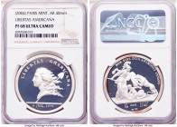 "Libertas Americana" silver Proof Restrike Medal 1781-Dated (2004) PR68 Ultra Cameo NGC, Paris mint. Contrasting cameo frosted devices with deep mirro...