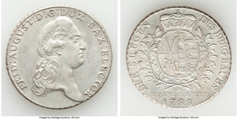 Saxony. Friedrich August III Taler 1788-IEC AU (Lightly Cleaned), Dresden mint, ...