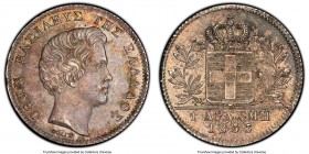 Othon Drachma 1833-A MS62 PCGS, Paris mint, KM15. Dove gray with deeper shades of arsenic toning. 

HID09801242017

© 2020 Heritage Auctions | All...