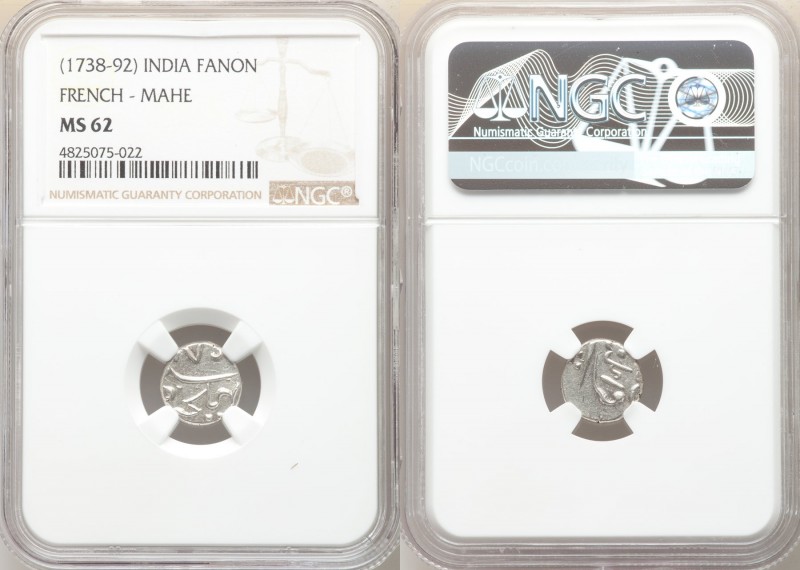 French India. Mahe 5-Piece Lot of Certified Fanon (1/5 Rupee) ND (1738-1792) MS6...