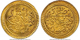 Ottoman Empire. Mahmud II gold Surre Altin AH 1223 Year 16 (1822/1823) MS66 NGC, Dar al-khilafa al-'Aliyya mint (in Turkey), KM621. Two year type. 
...