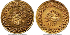 Ottoman Empire. Mahmud II gold 10 Qirsh AH 1223 Year 29 (1836/1837) MS66 NGC, Misr mint (in Egypt), KM213. Two year type. With wreath. 

HID09801242...