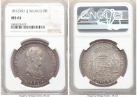 Ferdinand VII 8 Reales 1812 Mo-JJ MS61 NGC, Mexico City mint, KM111. Cranberry colored toning in recessed areas of otherwise argent and gray fields. ...