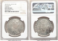 Zacatecas. Ferdinand VII 8 Reales 1821 Zs-RG UNC Details (Obverse Scratched) NGC, Zacatecas mint, KM111.5. 

HID09801242017

© 2020 Heritage Aucti...