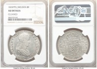 3-Piece Lot of Certified Assorted Spanish Colonial 8 Reales NGC, 1) Bolivia: Ferdinand VII 8 Reales 1825 PTS-J - AU Details (Cleaned), Potosi mint, KM...