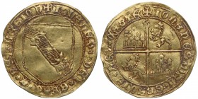 1406-1454. Juan II (1406-1454). Sevilla. Dobla de la Banda. Mar 422. Au. Flan grande. Atractiva. EBC-. Est.1500.